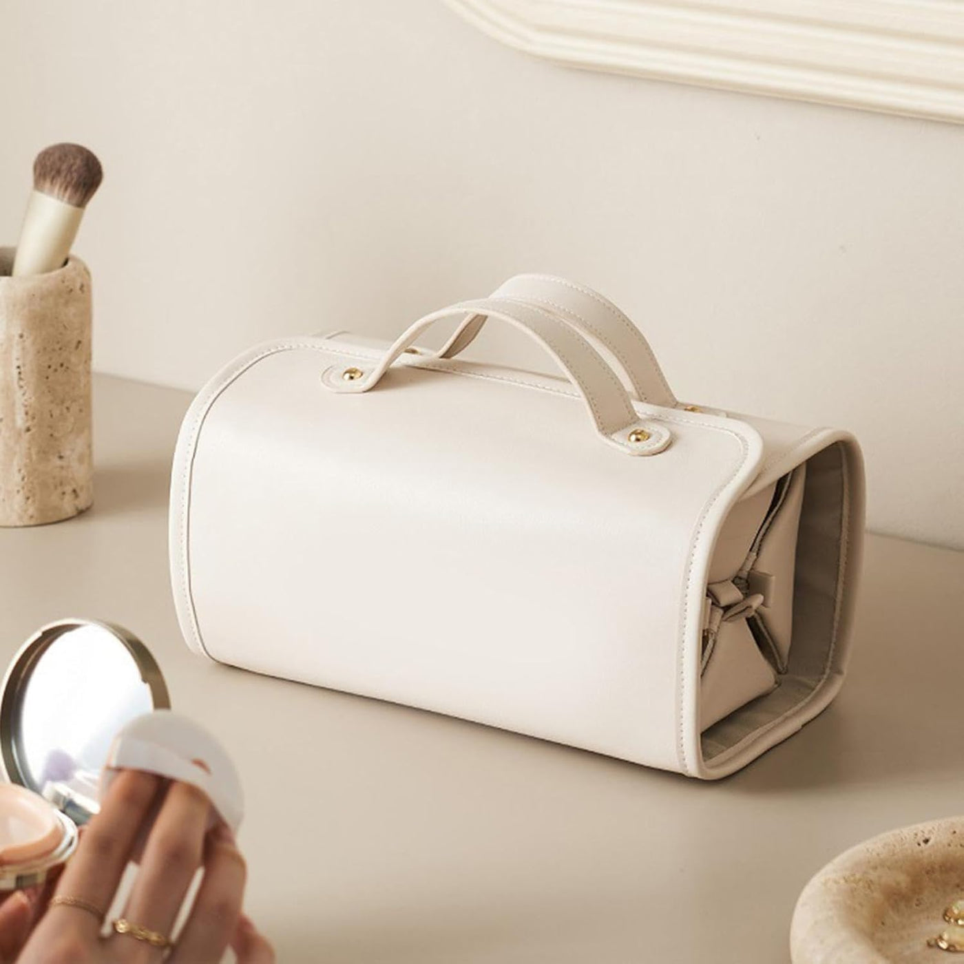 Leather Waterproof Cosmetic Bag